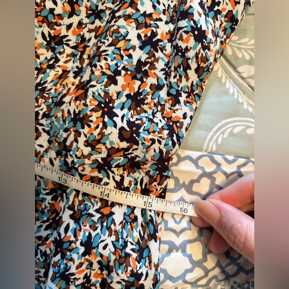 Loft Floral Long Sleeve Modest Midi Dress Size 10 - Picture 5 of 11